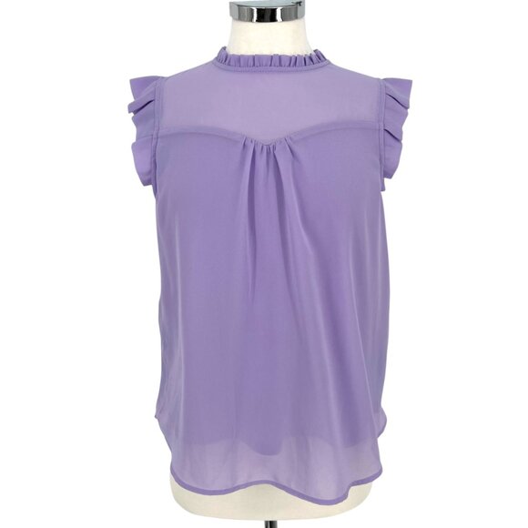 Monteau Lavender Ruffle Sleeveless Blouse Purple Size Large - Picture 1 of 11